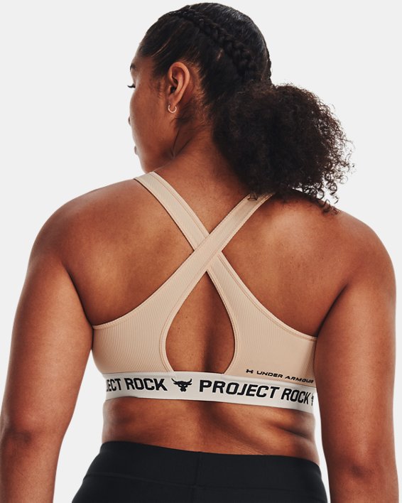 Women's Project Rock Crossback Training Ground Sports Bra, Orange, pdpMainDesktop image number 6